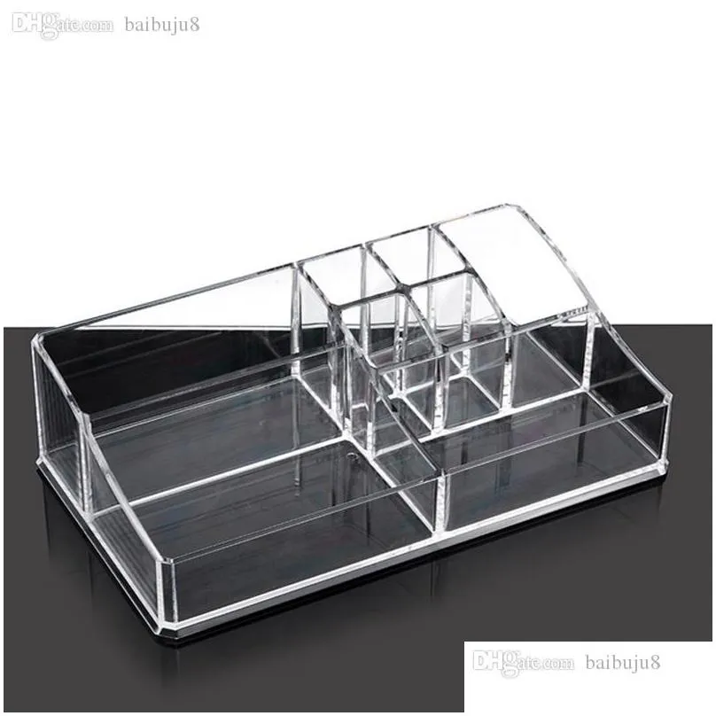 wholesaleacrylic cosmetic organizer clear makeup jewelry cosmetic storage display box acrylic case stand rack holder organizer boxes