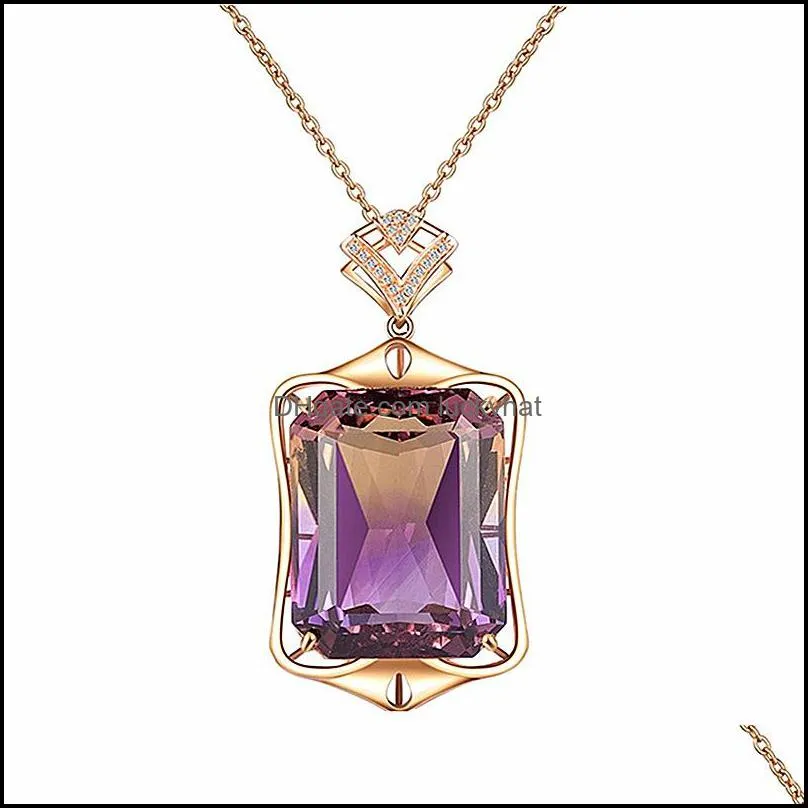 crystal necklace vintage ethnic chokers necklaces for women girls gift party jewelry wholesale amethyst pendants necklaces luckyhat