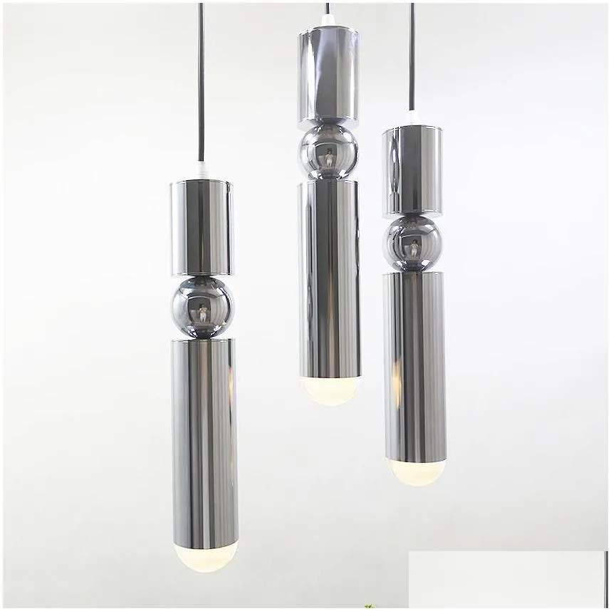 1pcs nordic modern pendant lights plated gold silver iron creative hanging lamp dining living room bedroom balcony light fixture