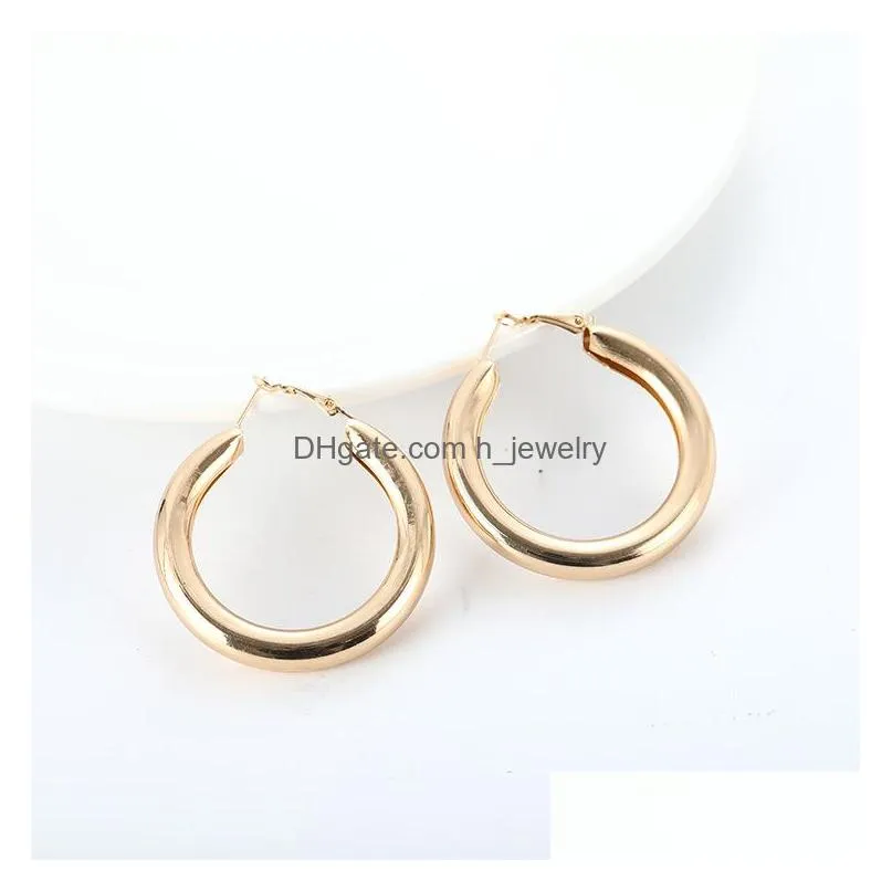 fashion personality jewelry womens large round metal hoop earrings lady dangle earrings