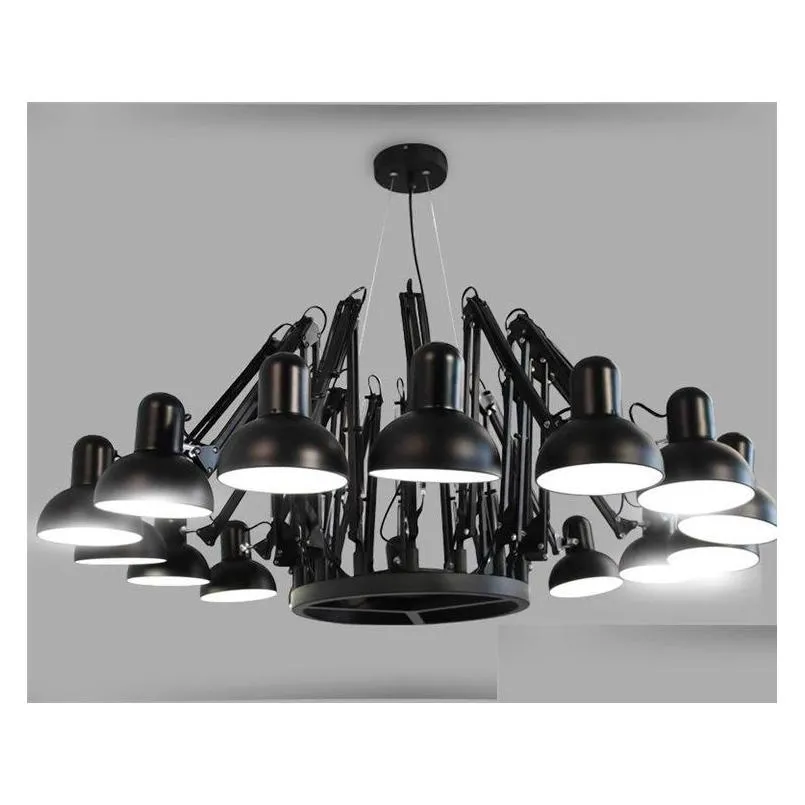 black spider chandelier lighting retractable arm retro industrial lamp creative office clothing shop bar pendent lighting