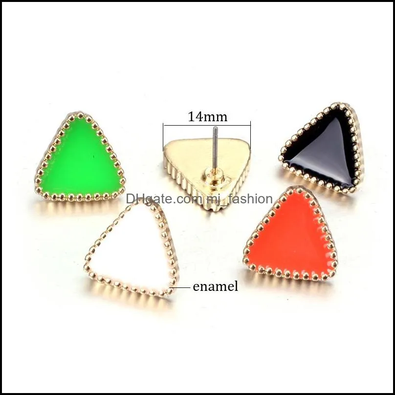  western triangle geometric earring different candy color earrings for women small simple stud earrings korean style jewelry