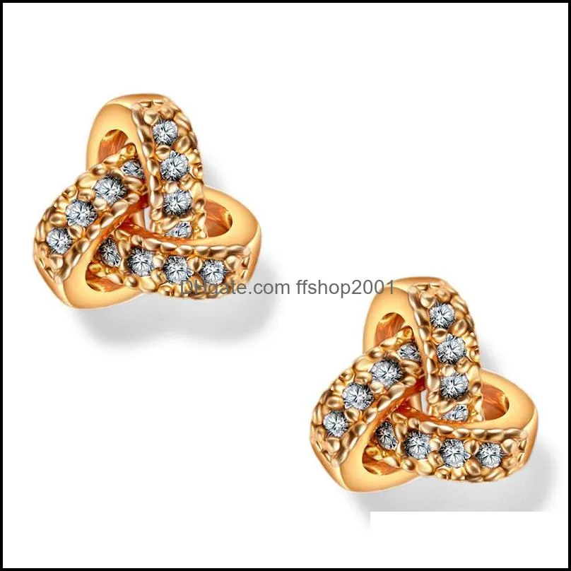 cubic zirconia knot stud earrings for women girl 8k gold plated hypoallergenic brincos bridal wedding party gift