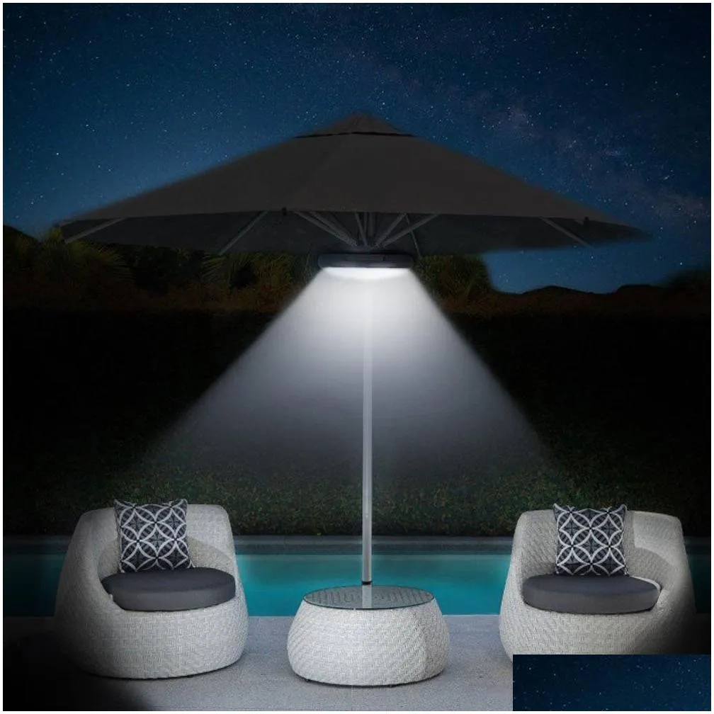 umbrella light outdoor beach patio umbrella music light 48led 5w with bluetooth wireless speakers smart rechargeable