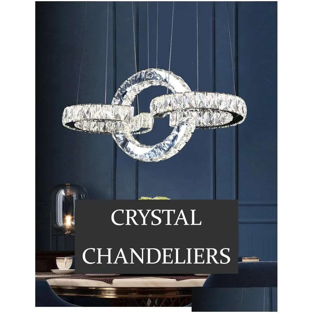 nordic dimmable crystal chandeliers rings led kitchen chandelier control industrial crystal light for kids bedroom dining room