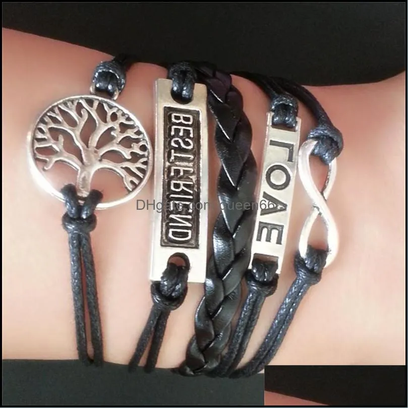 charm bangle bracelets straps wrap around bracelet personalized love leather bracelets beautifully pulseras endless infinity bracelets