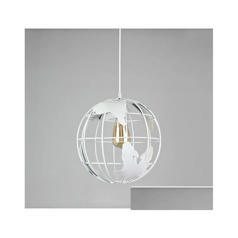 modern chandeliers globe pendant lights black/white color pendant lamps for bar/restaurant hollow ball ceiling fixtures