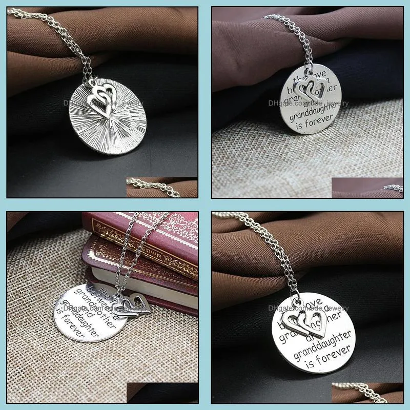 letter necklace tag engraved necklace grandmother family necklaces