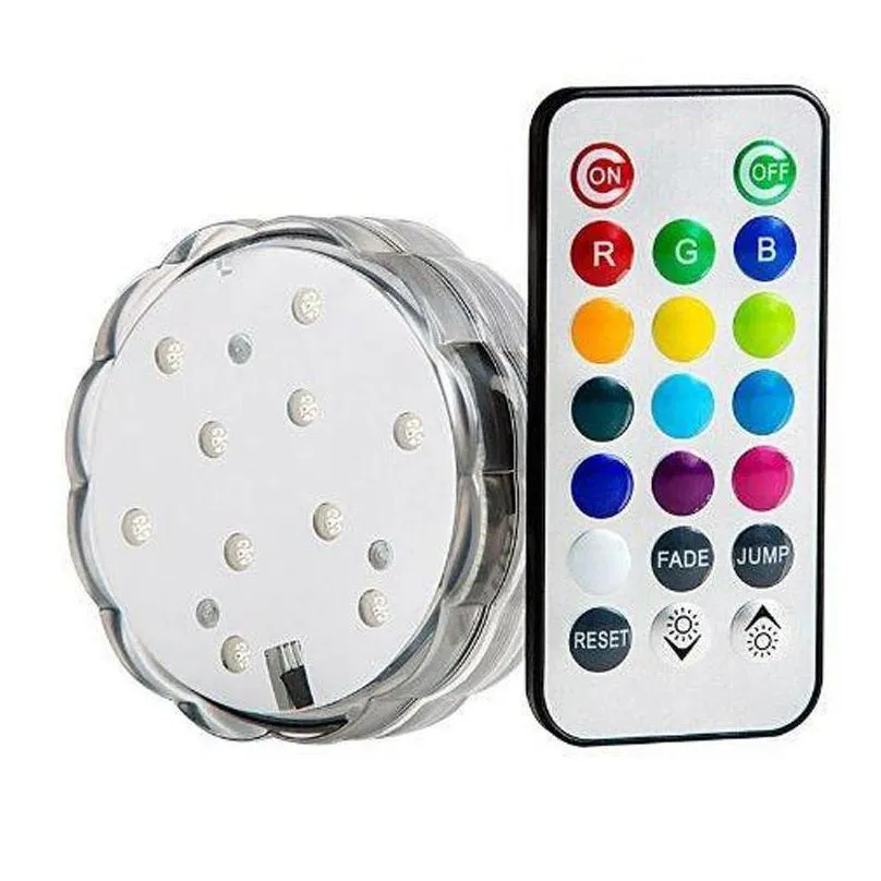 holiday light remote controlled submersible led lighting multicolor 10 led bulb for wedding party waterproof candle lights decoration