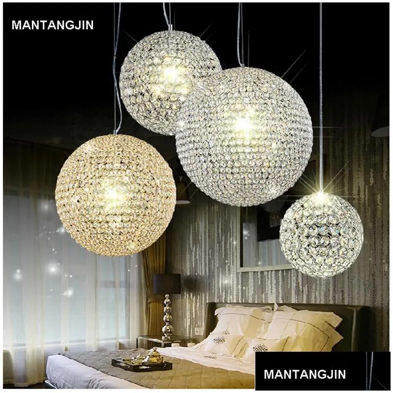 crystal chandelier pendant light lamp chandelier modern k9 crystal ball fixture lighting led droplight for bar restuarant dining room