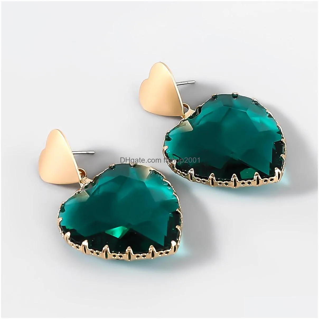 fashion jewelry resin heart earrings sweet heart dangle stud earrings