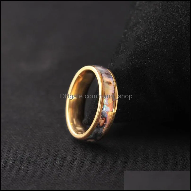 shellhard abalone shell stainless steel finger rings wedding bands for men women comfort fit size 612 lovers couples ring wholesale