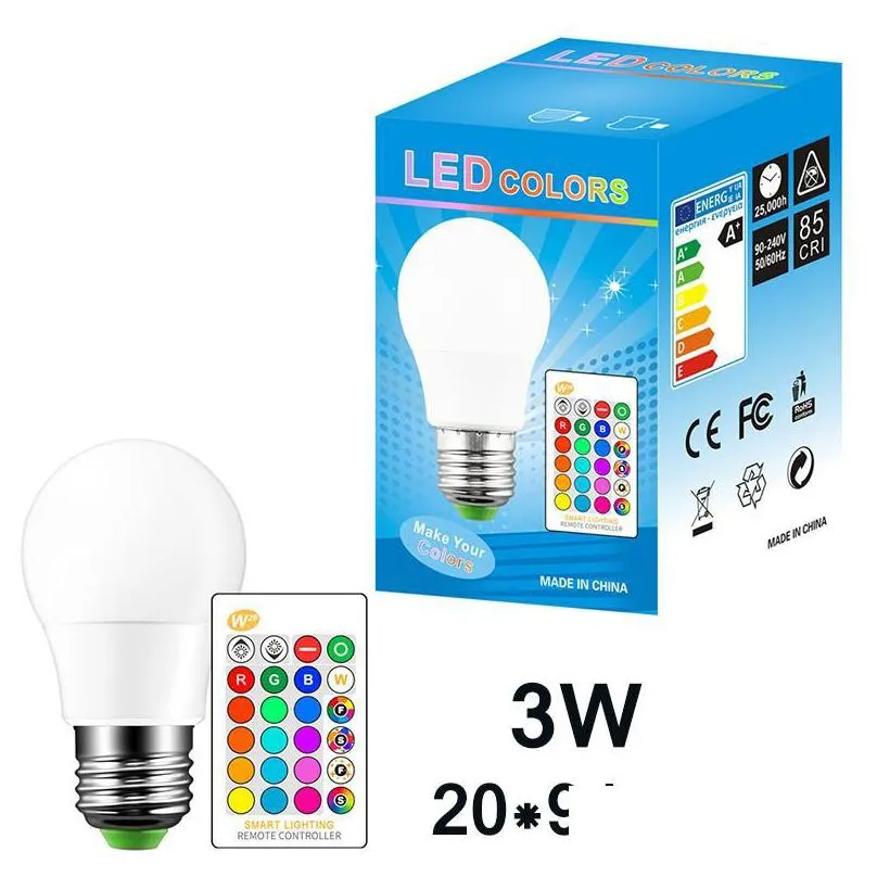 dimmable led bulb 3w 5w 10w b22 e27 led light bulb hight brightness 980lm white rgb bulb 220 270 angle with remote control