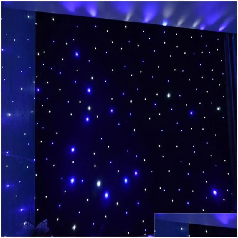 3mx6m led wedding party curtain led star cloth black stage backdrop led star cloth curtain light wedding decoration