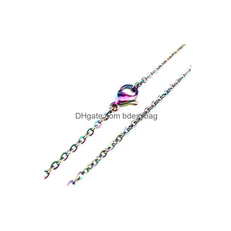 10pcs rainbow color cage pendant with 18 inch color chain beads oil pearl locket necklace