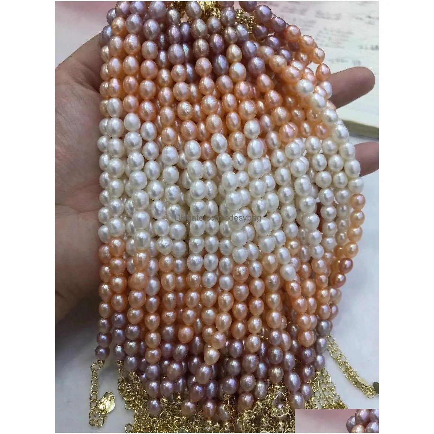 mixed colors freshwater pearl beads bracelet fashion rice pearl charms jewelry bracelet womens gift love wish pearl jewelry