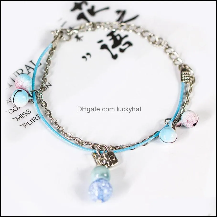 girlfriends bell bracelets korean version of sweet sen department of small ceramic bracelet simple small jewelry luckyhat