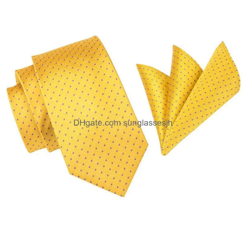 hitie gold silk tie 2021 designer yellow dots large ties for men high quality hand jacquard woven neck 160cm cz0091