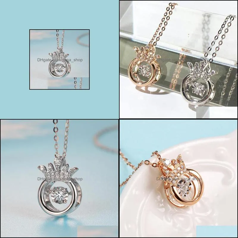 crown pendants necklaces rose gold color jewelry for lady gifts bijoux wedding choker necklace nanashop