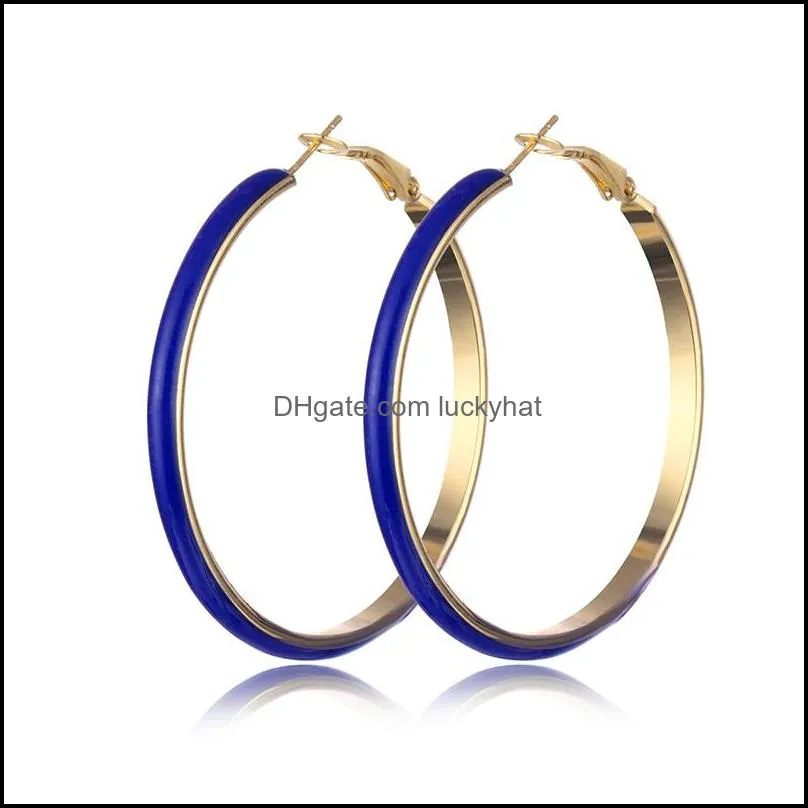 geometric colorful enamel hoop earrings dripping oil candy color circle earring jewelry gifts