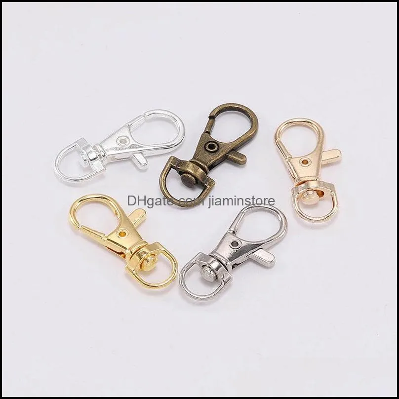 bronze rhodium gold silver plated jewelry findings lobster clasp hooks for necklace bracelet chain diy 10pcs/lot