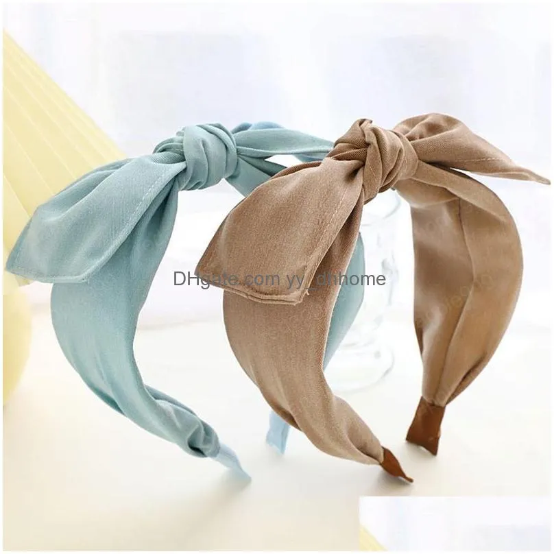 satin big double layer bow knot hairband headband adult hair accessories