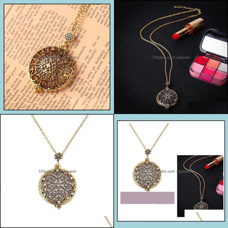 locket necklace vintage gem time necklace women collar collier magnifying glass cabochon necklaces vipjewel