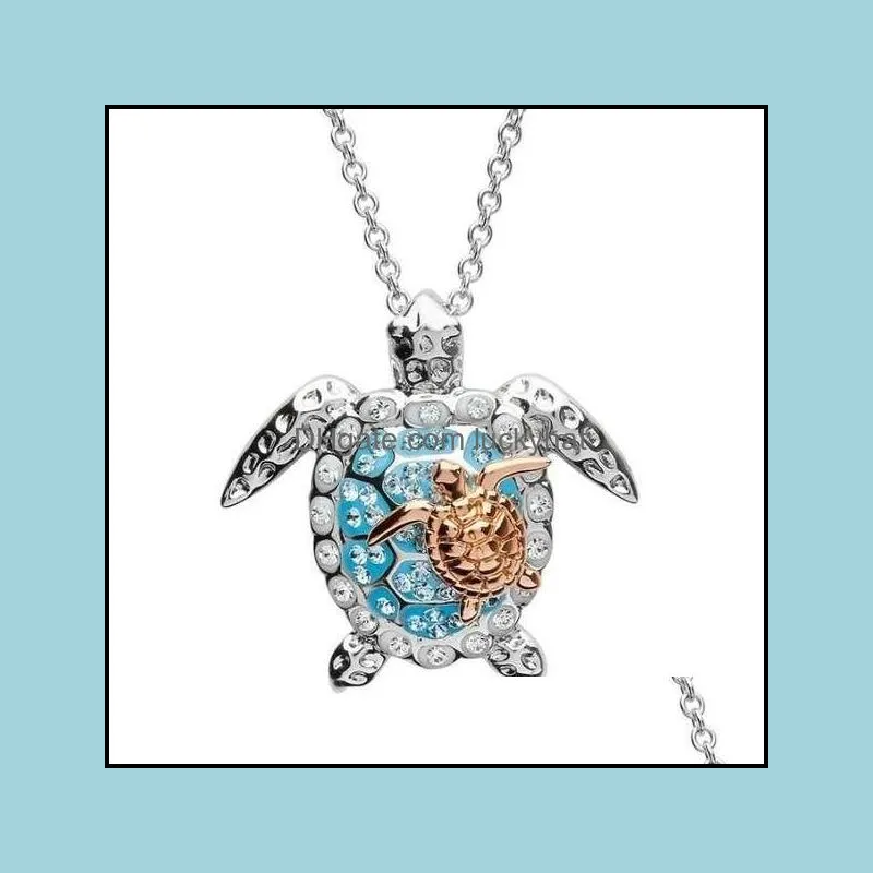 casual necklace for women zircon charm beach turtle necklaces sliver rose gold unique jewelry gift