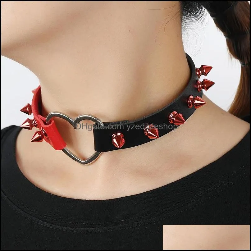 goth punk spike rivet choker collar for women necklace splicing strap cosplay rock chokers gothic accessories