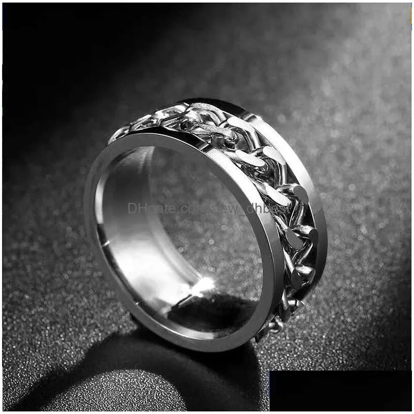 fashion jewelry stainless steel ring chain rotatable bottle opener ring