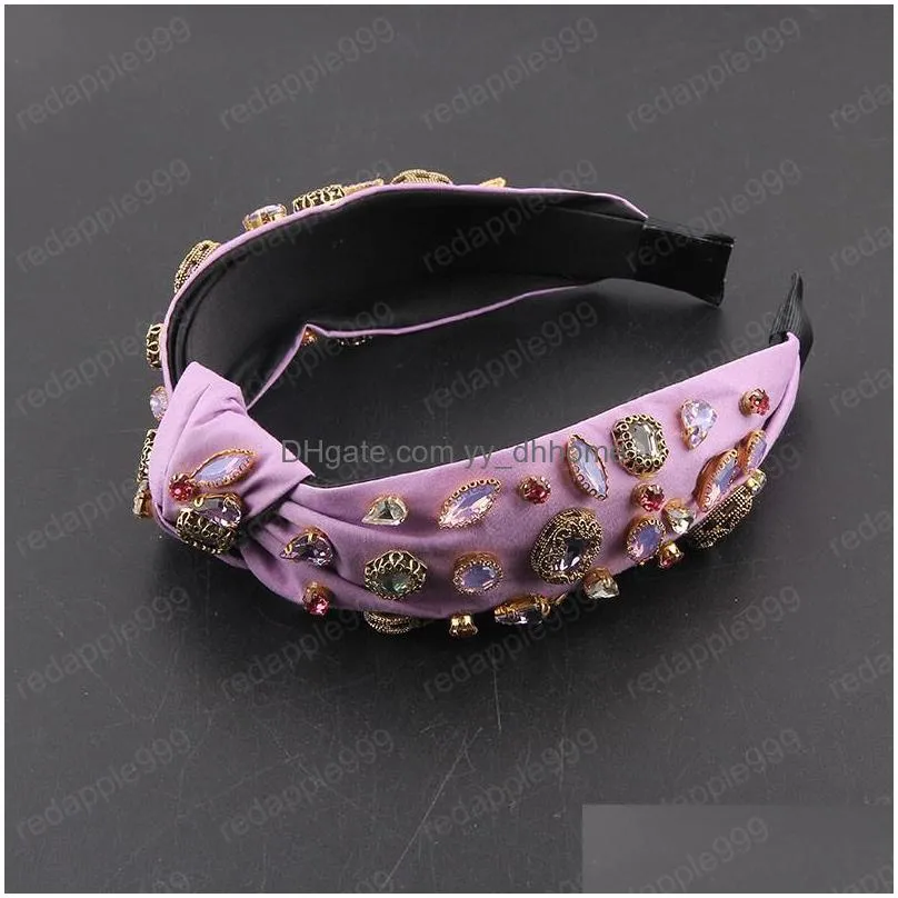 fashion fabric fluorescent color rhinestone flower wide hair hoop fashionable hair accessories headdress