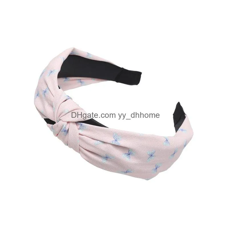  fabric printing headband knotted widebrimmed ladies hairband bowknot cute headhoop hair accessories