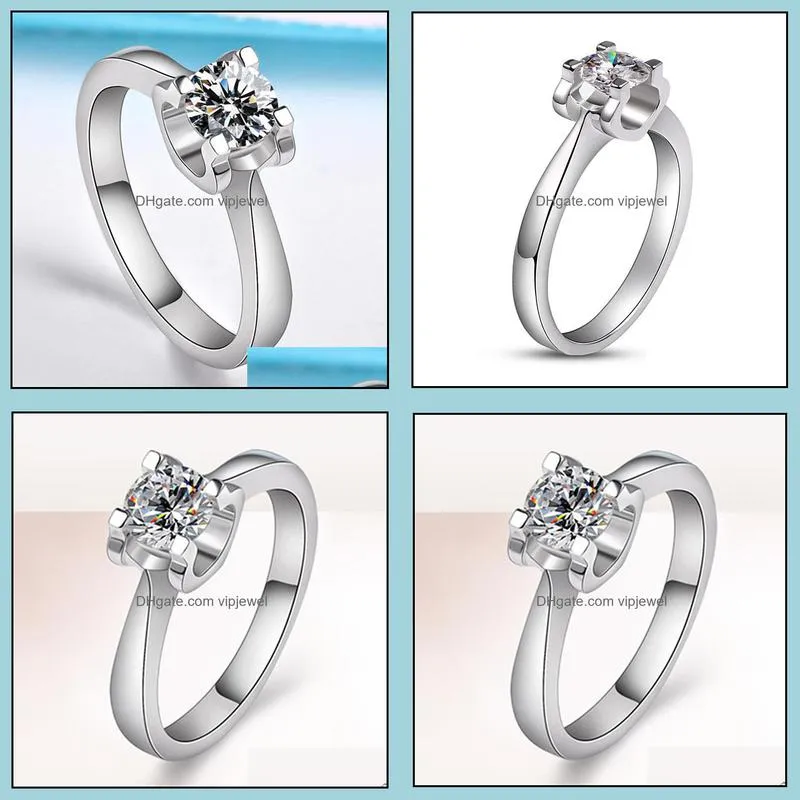 simple fashion and generous simulation diamond bull head horn ring womens wedding ring platinum plated zircon engagement ring vipjewel