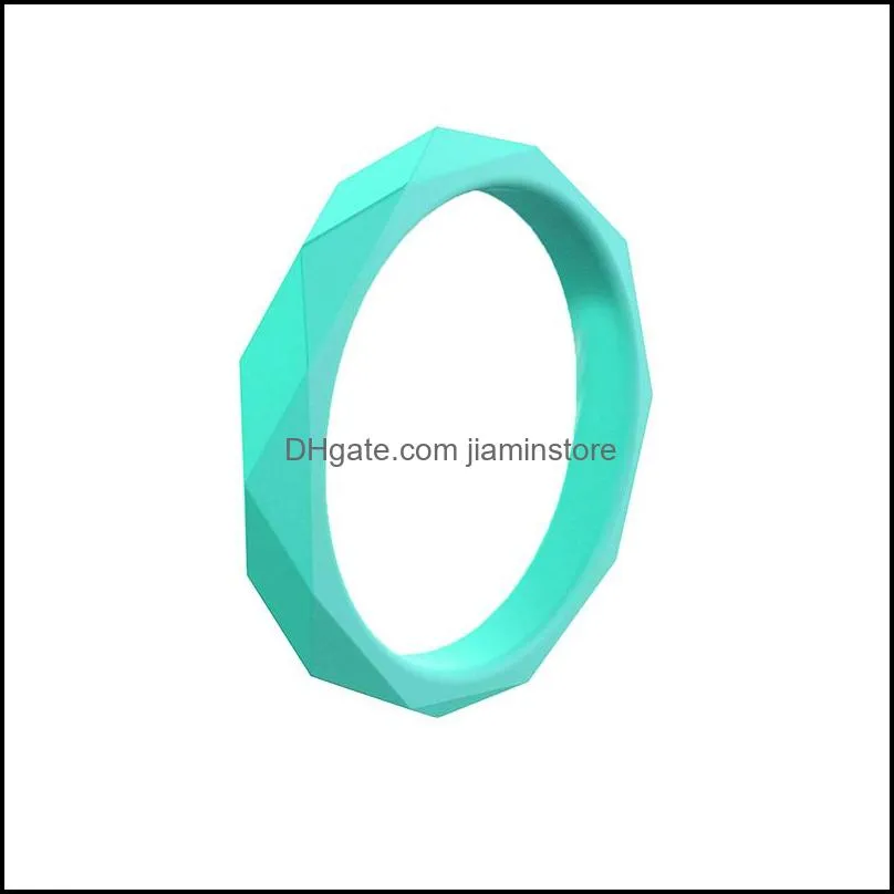 diamond shape 3mm silicone rings 10colors/lot women outdoor sports finger rings for female fashion jewelry gift