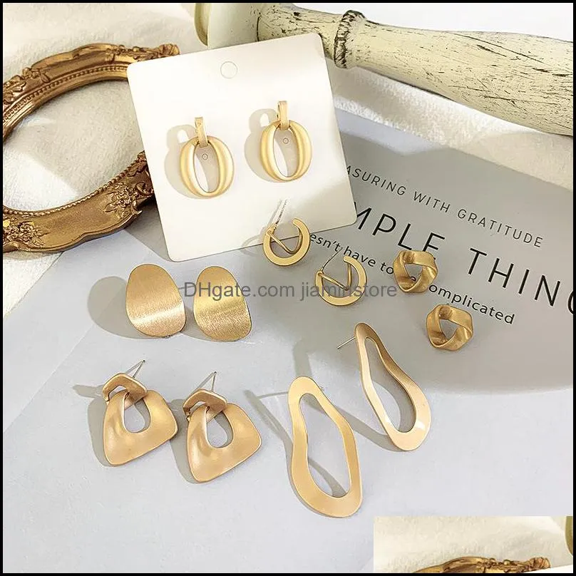 korea classic geometric metal stud earrings for women trendy gold small large circle hoop earrings girls fashion jewelry gift