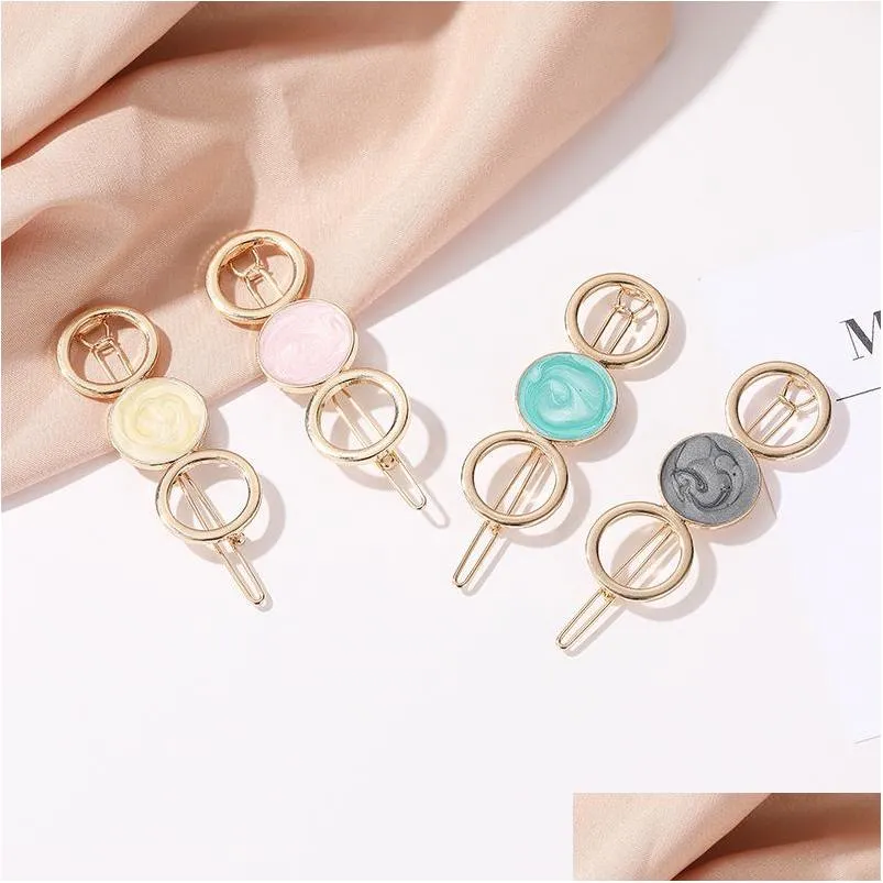 fashion jewelry candy circle hollow out hairpin sweet girl barrette hairpin clip headdress bobby pin hair clip accessories