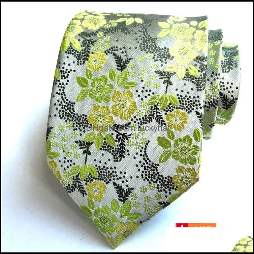 flower multicolor mens polyester jacquard neck ties wedding necktie party gift daily accessories