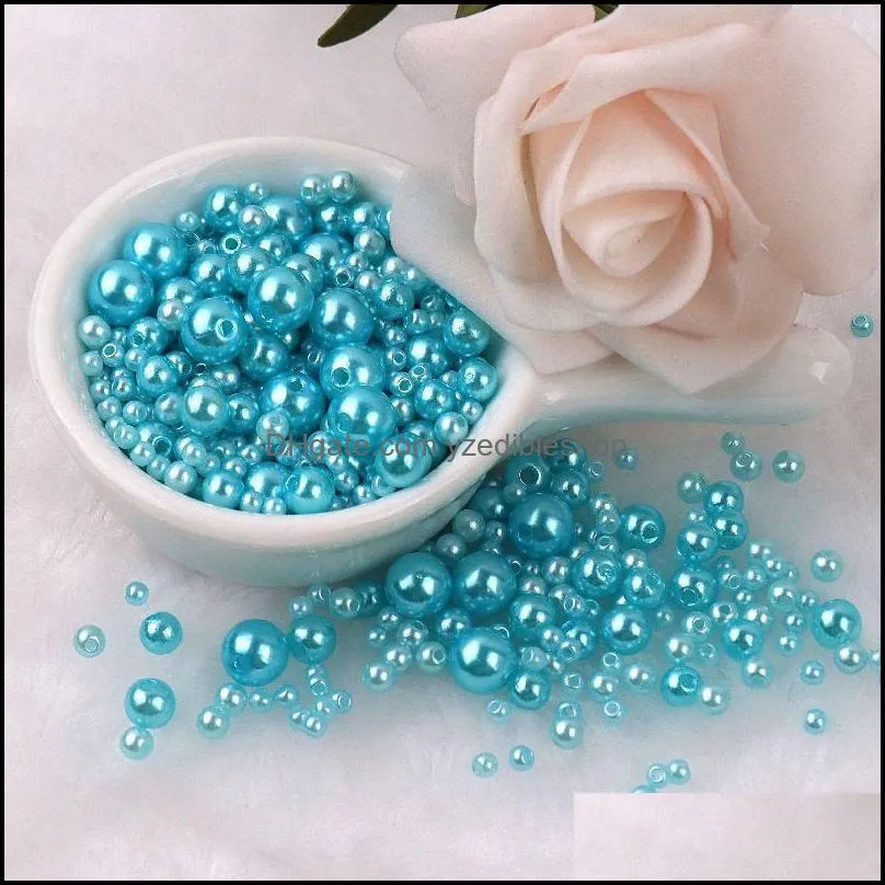 38mm round abs plastic shape imitation pearls white beads handmade diy bracelet jewelry accessories making wholesale 150pcs/set