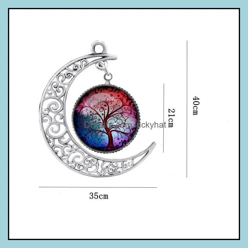 84 design cabochons glass moon necklaces for women men tree of life zodiac sign flower wolf nebula space galaxy pendant chains jewelry