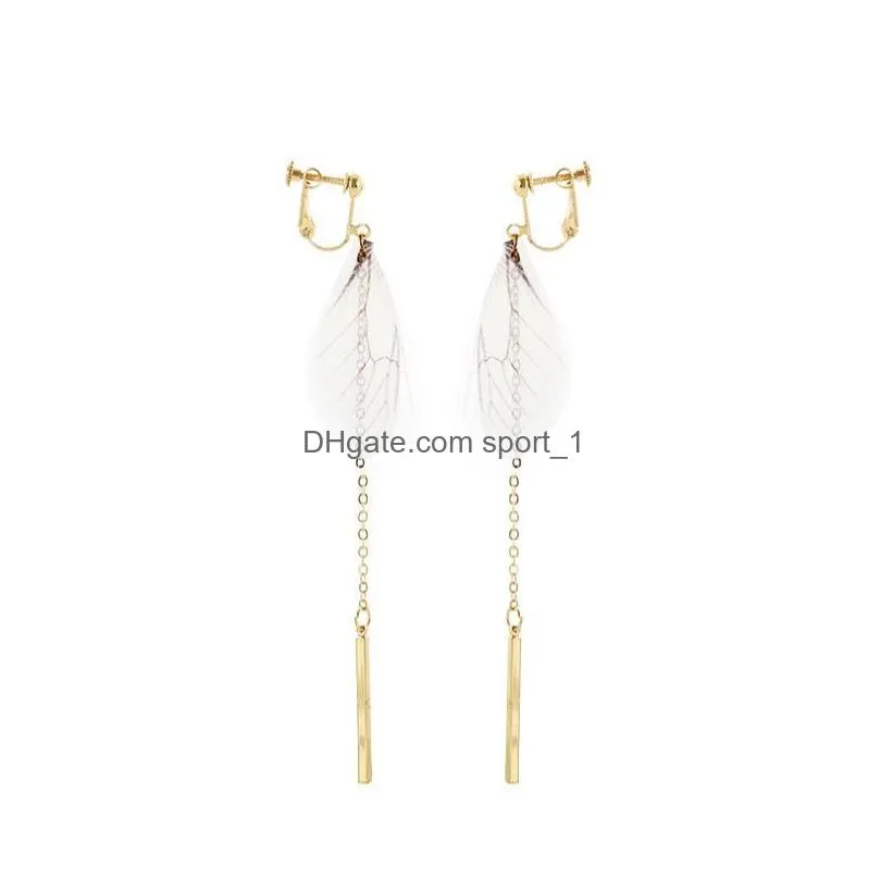 europe fashion jewelry womens vintage dangle stud earrings butterfly wing pattern dangle stud earrings