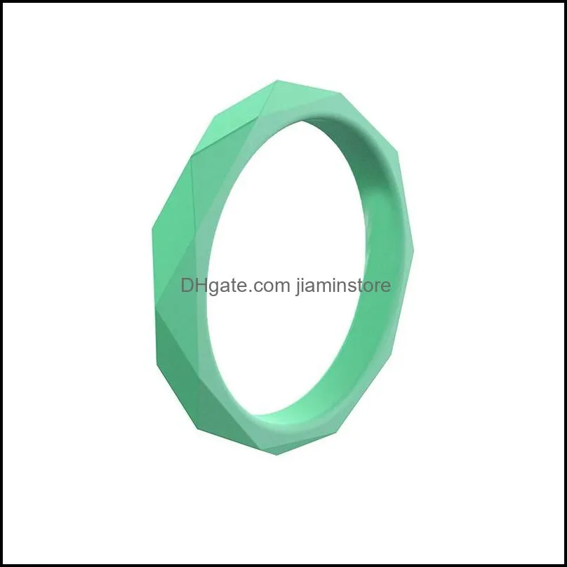 diamond shape 3mm silicone rings 10colors/lot women outdoor sports finger rings for female fashion jewelry gift
