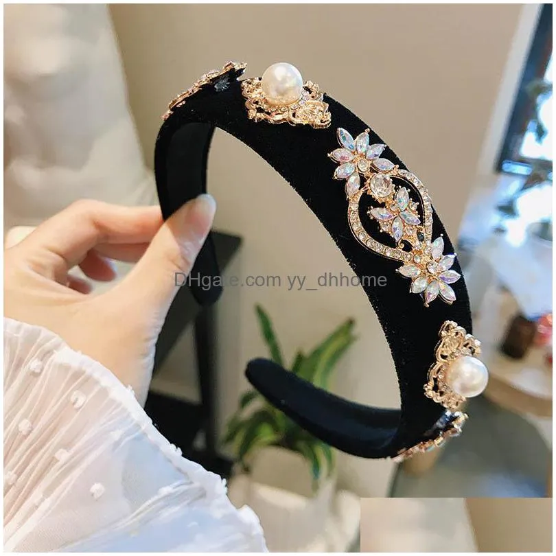 boutique pearl women hair sticks rhinestone girls designer headbands jewel diamond designer headband hair accessories for women