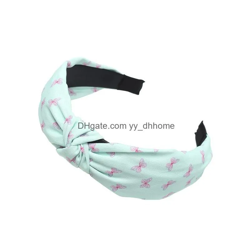  fabric printing headband knotted widebrimmed ladies hairband bowknot cute headhoop hair accessories