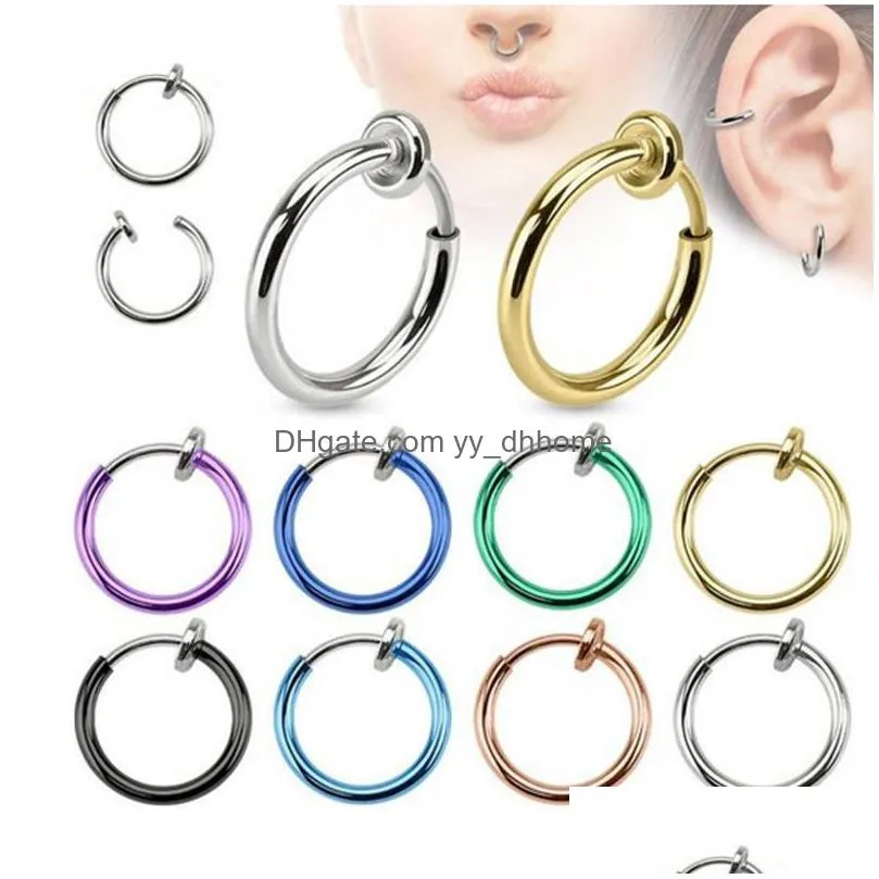 female women men circle nose ring nose stud ear cuff stud navel ring colorful colors jewelry gift