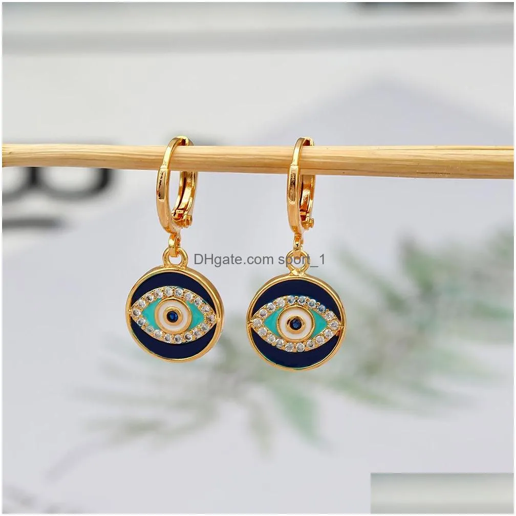 fashion jewelry evil eye hoop dangle earrings blue eyes earring