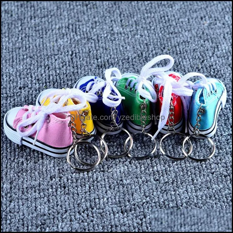 luxury creative canvas shoes designer key chain cell phone charms sneaker handbag pendant keyring keychain for adult child jewelry