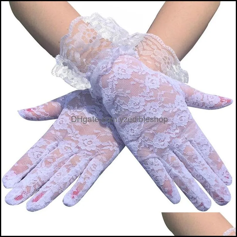 party sexy dress gloves women high quality lace mittens paragraph wedding accessories full finger girls