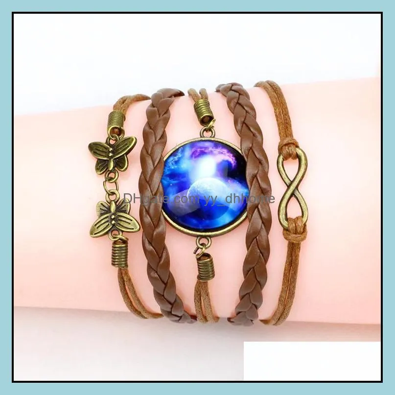 charm bracelet beautifully galaxy butterfly 8 shaped bangle cuff faux infinitely leather bracele yydhhome