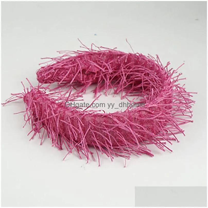 fashion fur headband for women plush wide hair hoop autumn winter solid color hair bands for girls hair accessories