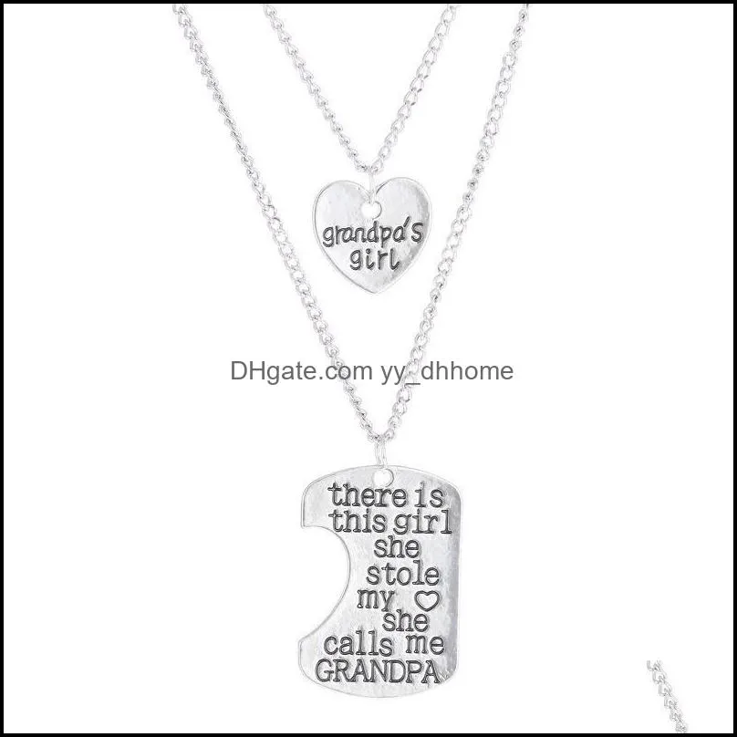 family necklace for women men there is this girl she stole mommy daddy grandpa tag engraved necklace family jewelry stainless yydhhome